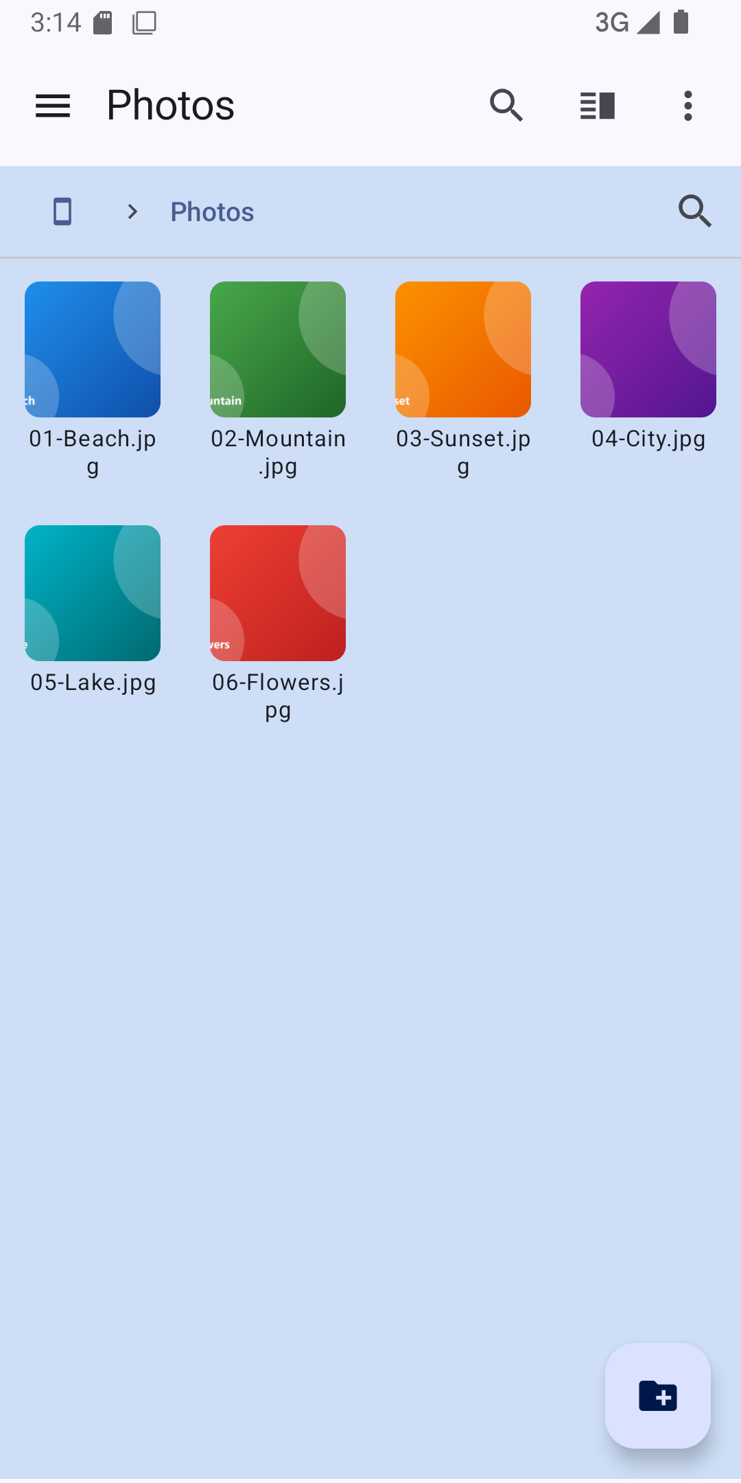 Grid view