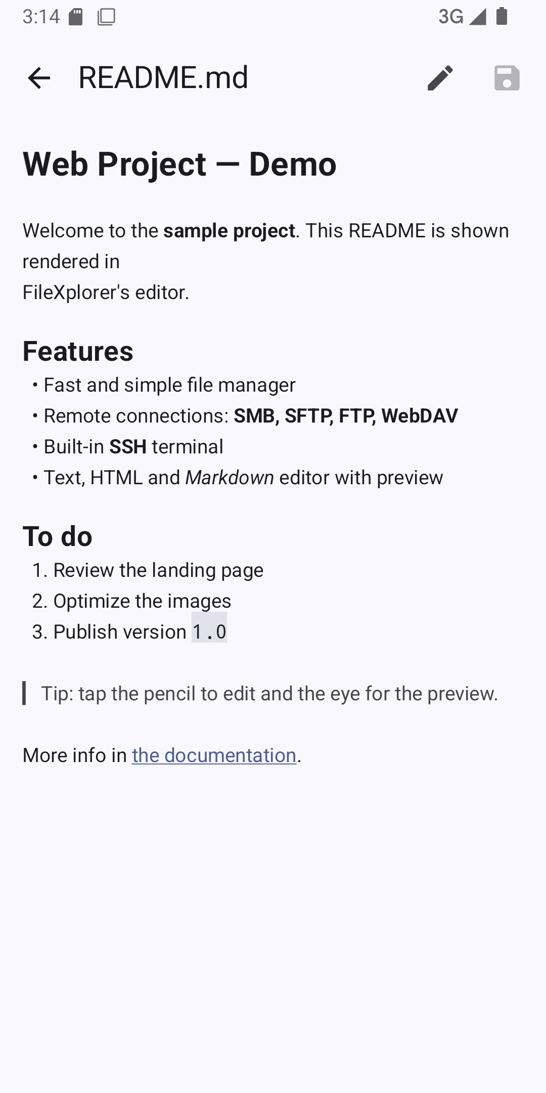 Markdown editor
